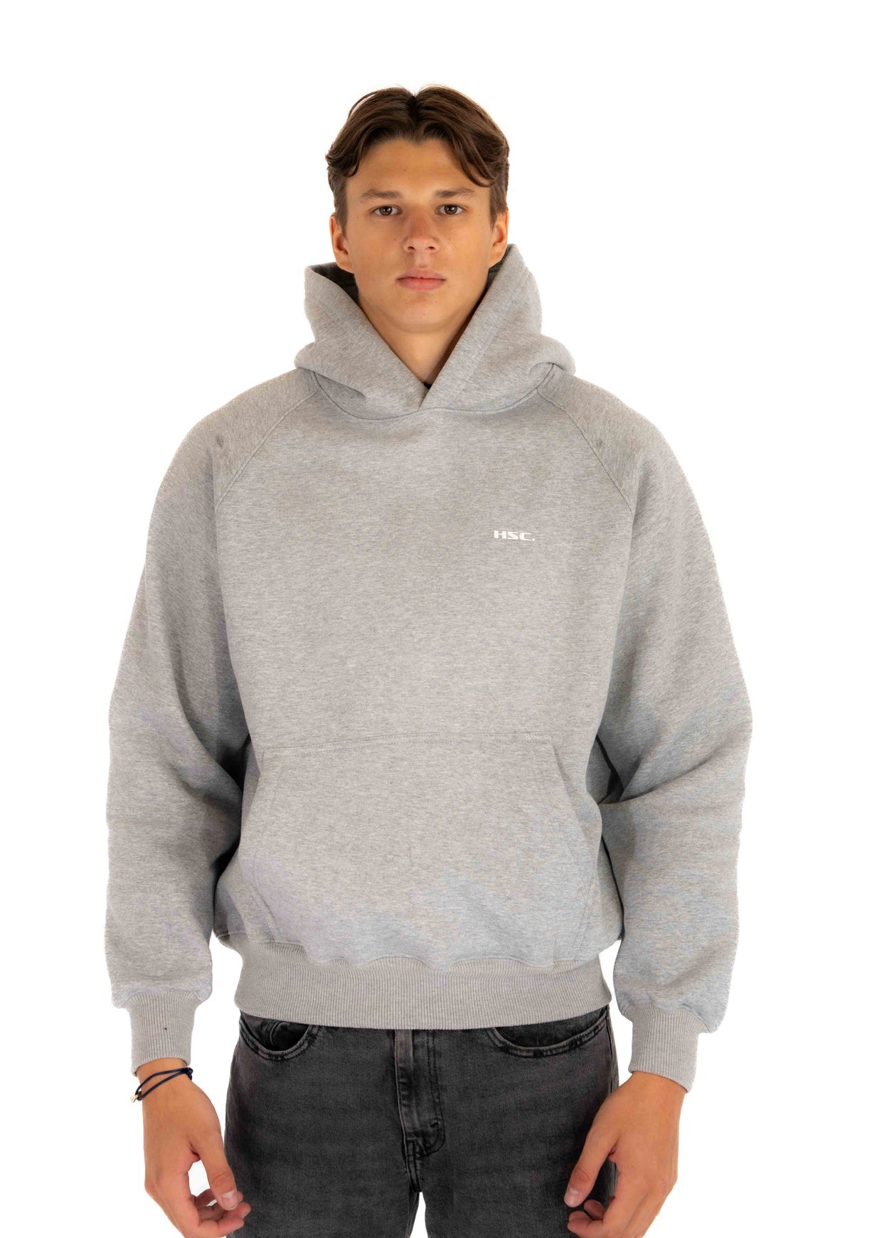 Grey Hoodie with White