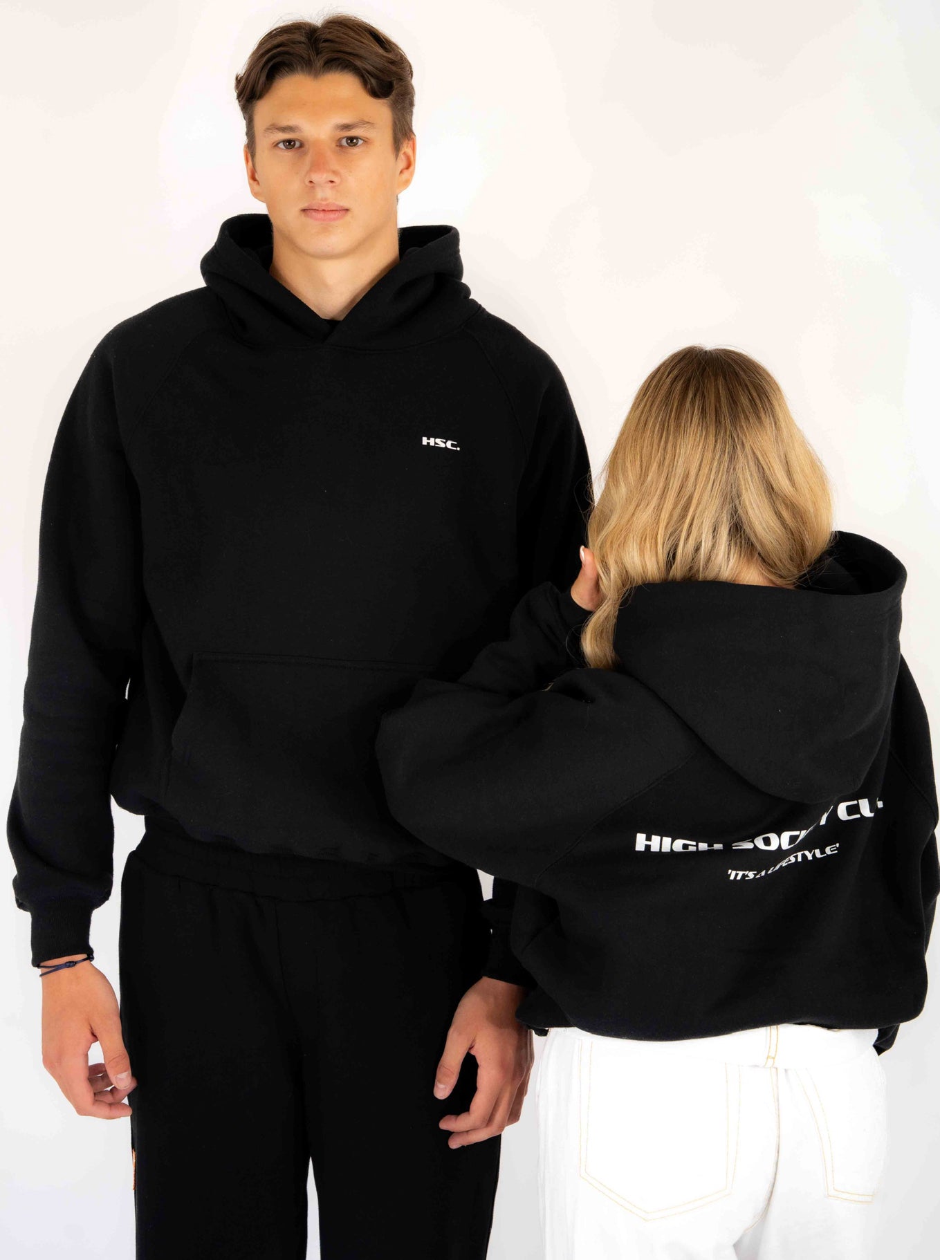 Black Hoodie with White