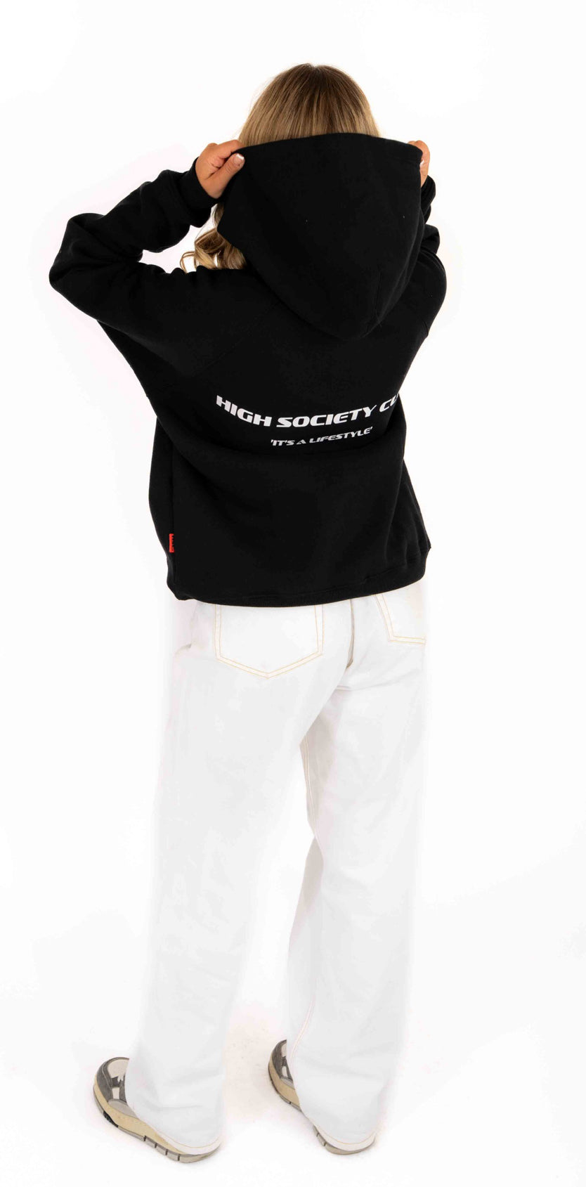 Black Hoodie with White